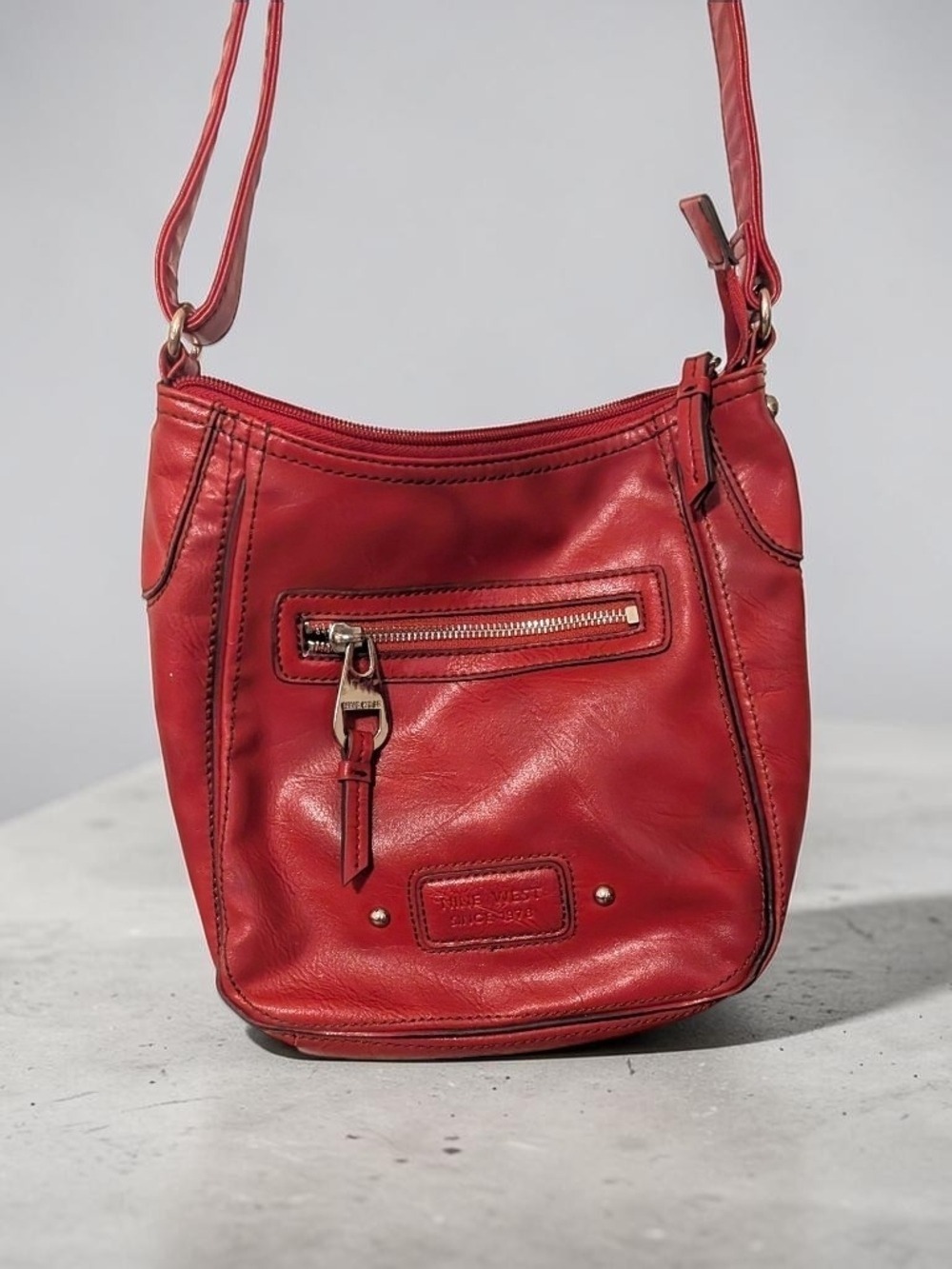 Nine West Red Leather Crossbody Bag - Picture 2 of 11